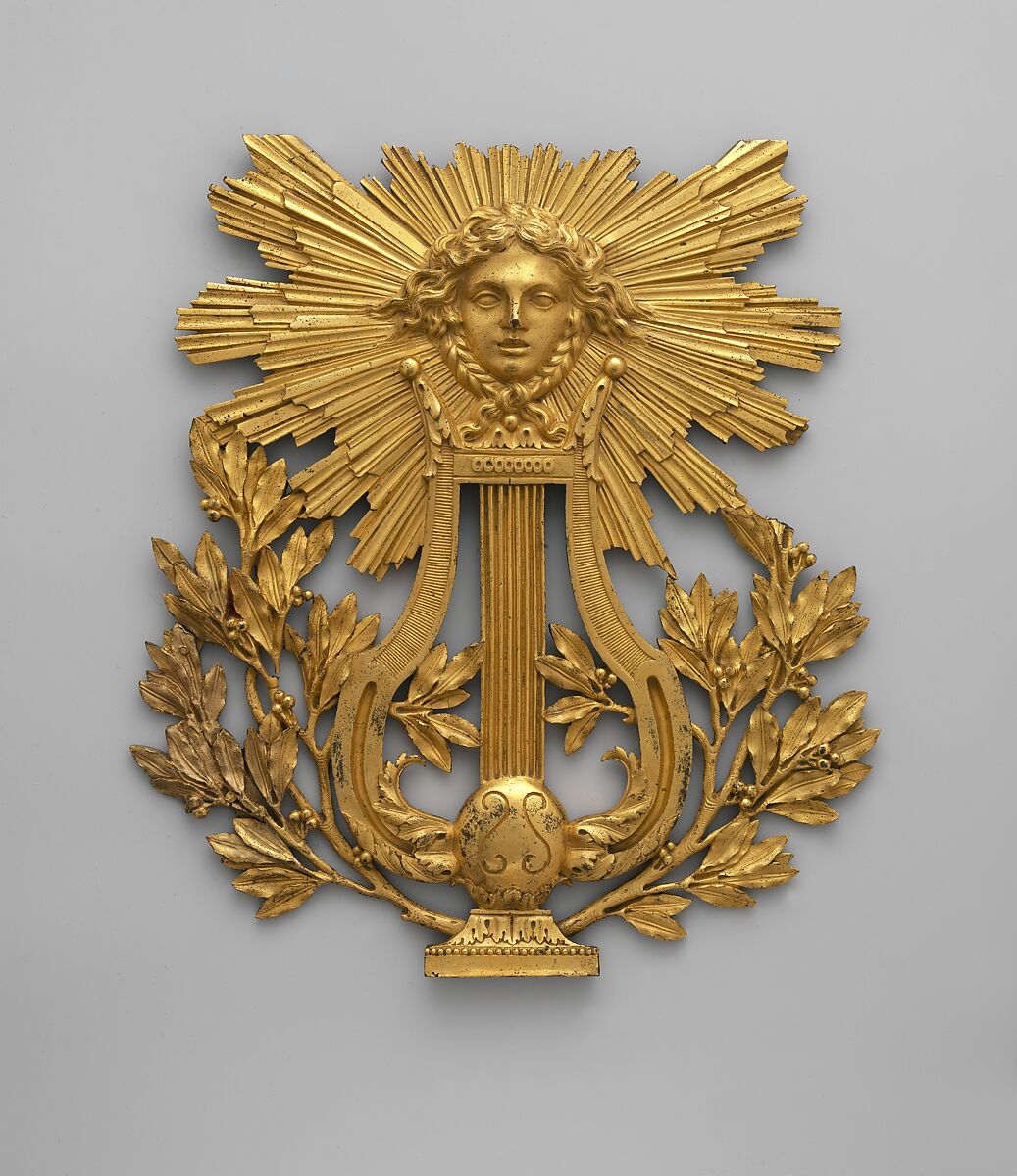 Panel ornament, Gilt bronze, French 