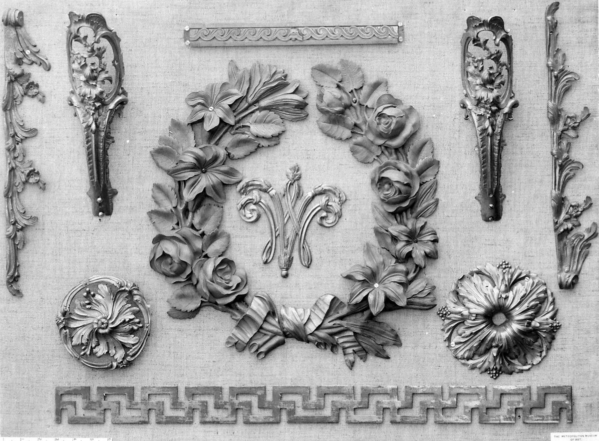 Set of three rosettes, Gilt bronze, French 