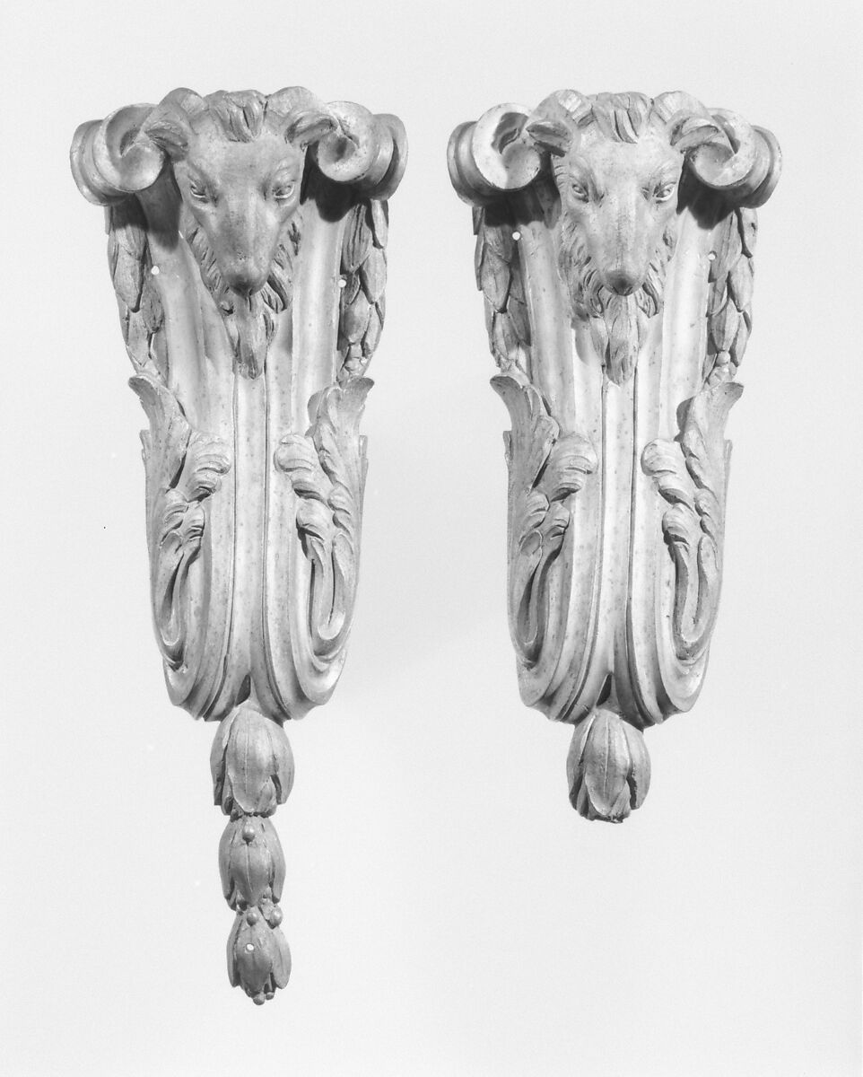 Pair of chutes, Gilt bronze, French 