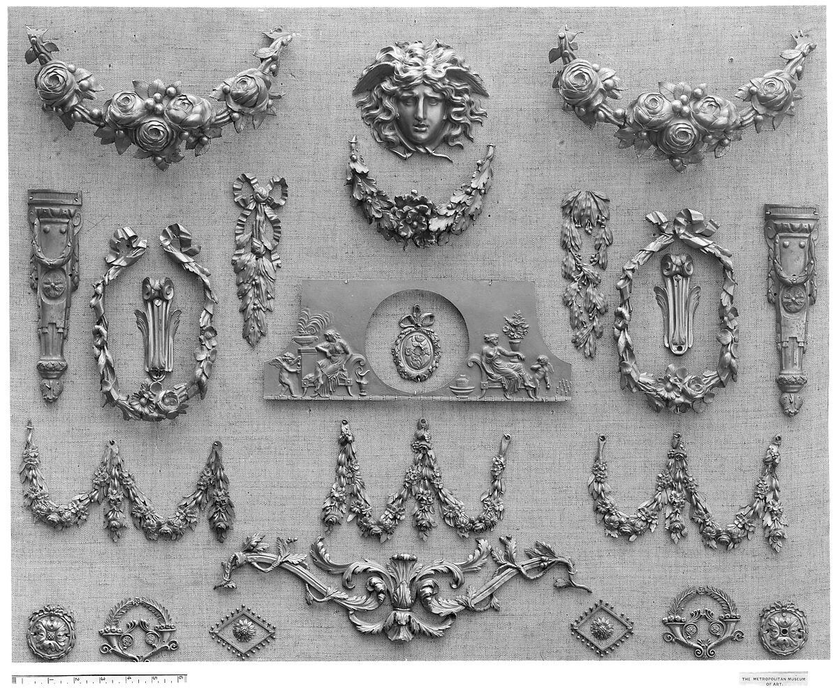 Mask, Gilt bronze, French