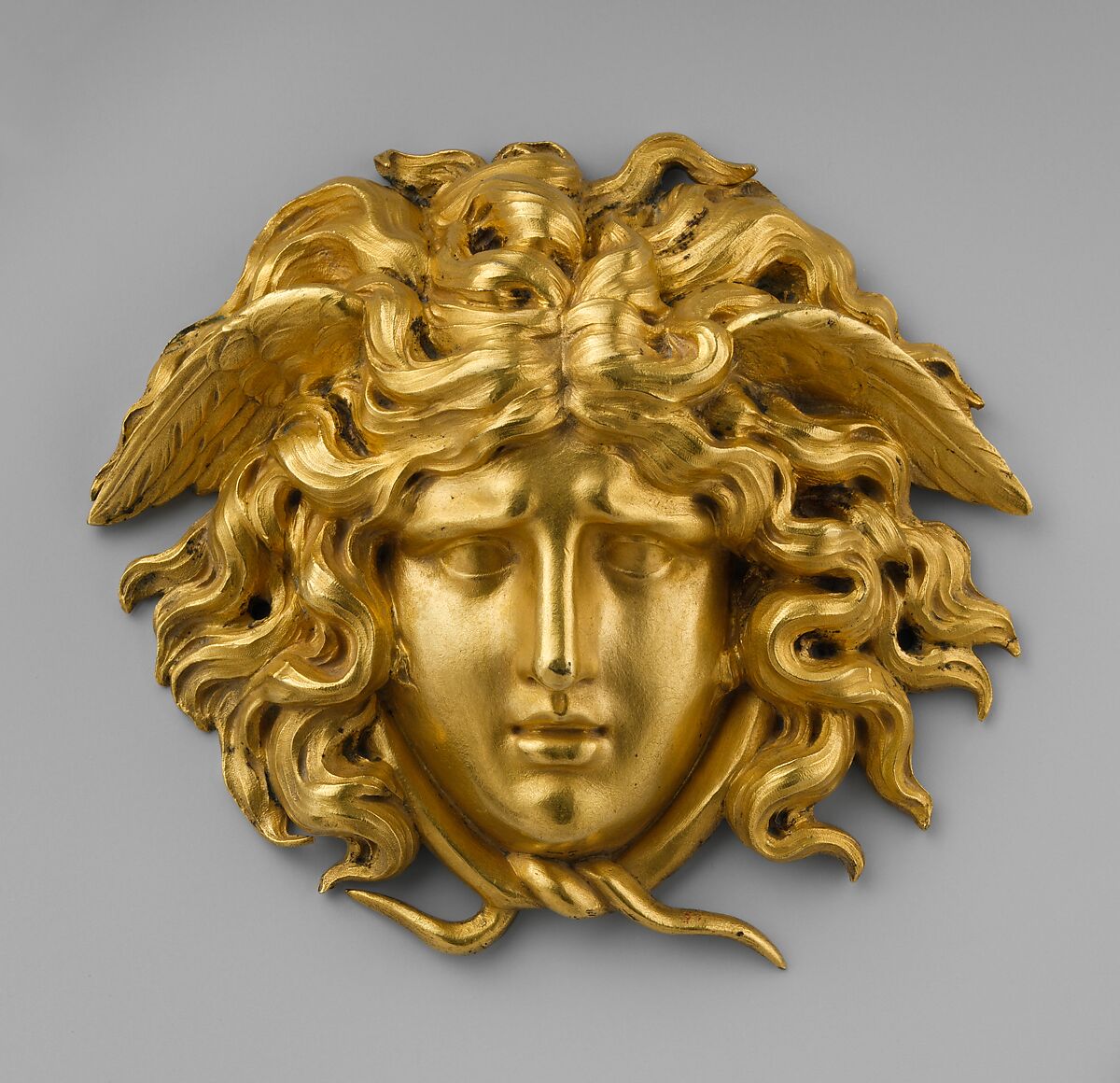 Mask, Gilt bronze, French 