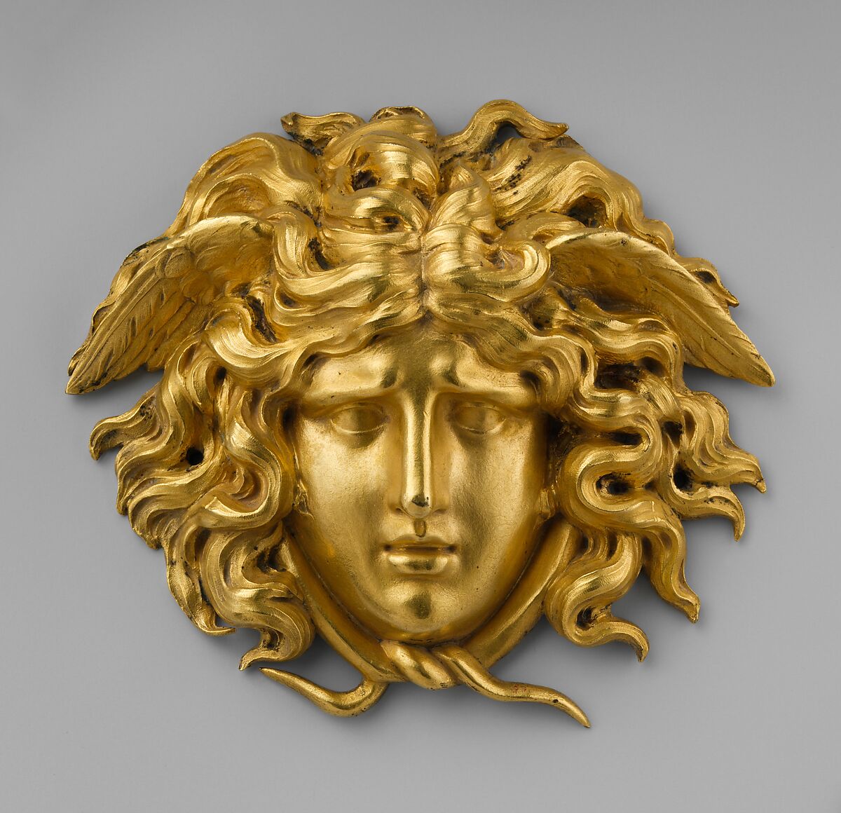 Mask, Gilt bronze, French