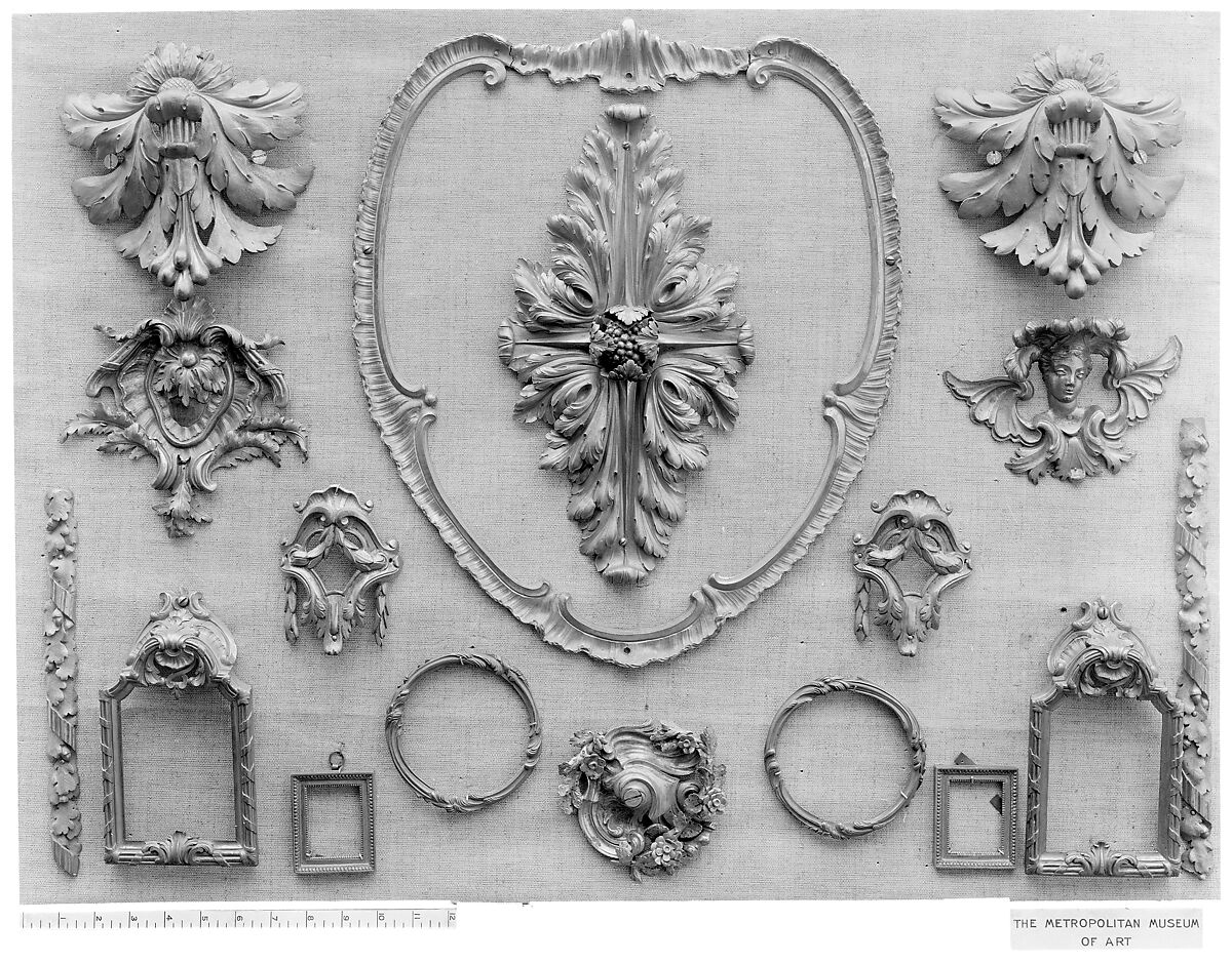 Pair of panel ornaments, Gilt bronze, French