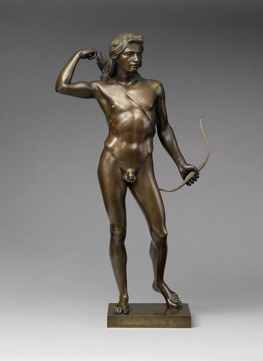 Choosing of the Arrow, Henry Kirke Brown (American, Leyden, Massachusetts 1814–1886 Newburgh, New York), Bronze, American