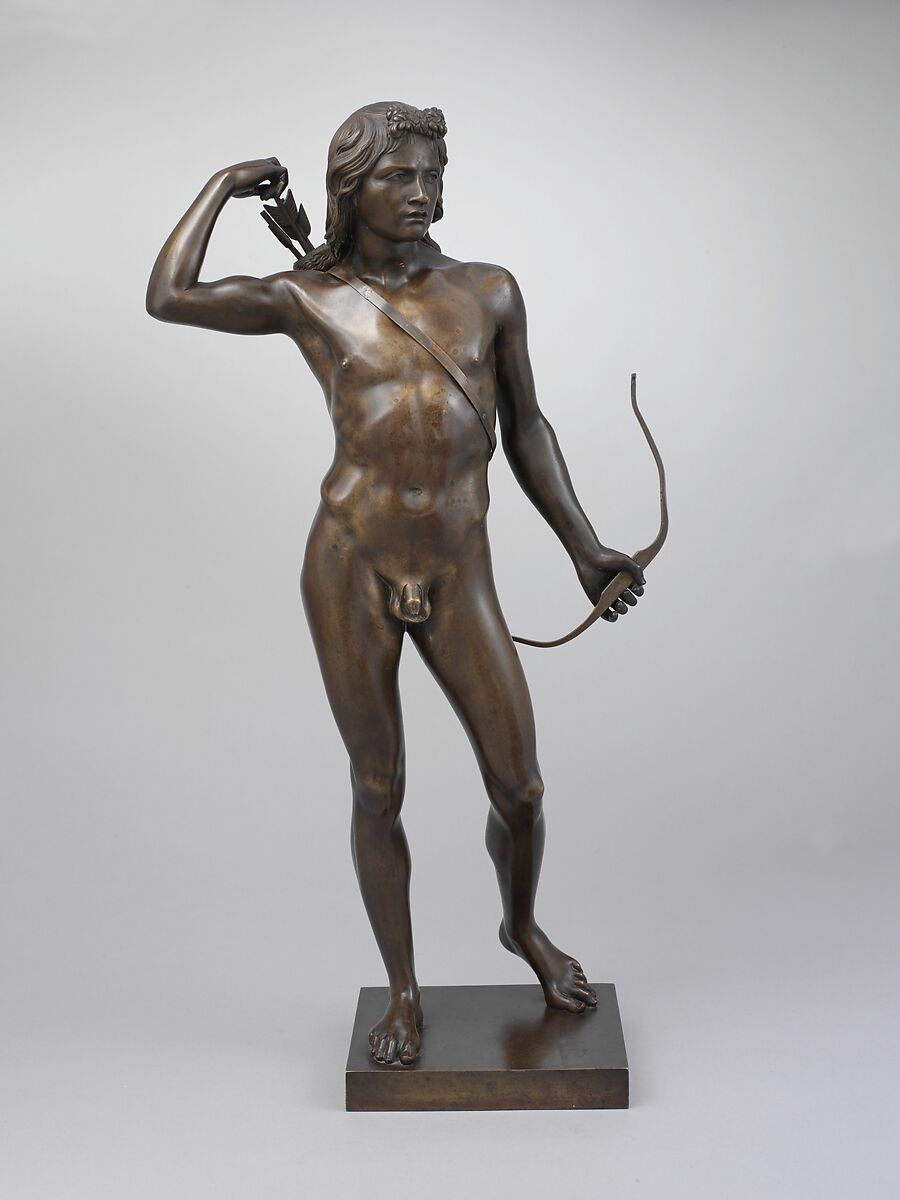 Choosing of the Arrow, Henry Kirke Brown (American, Leyden, Massachusetts 1814–1886 Newburgh, New York), Bronze, American 