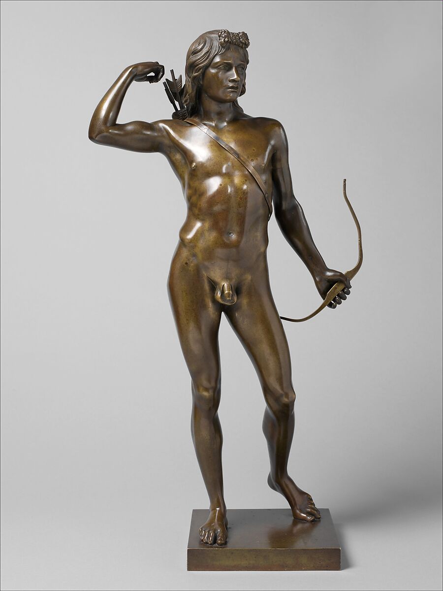 Choosing of the Arrow, Henry Kirke Brown (American, Leyden, Massachusetts 1814–1886 Newburgh, New York), Bronze, American