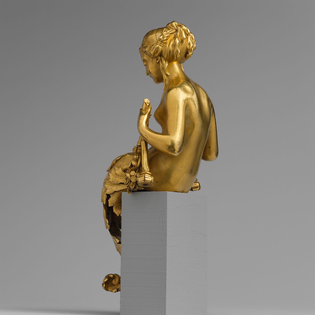 Vase or clock ornament, Gilt bronze, French