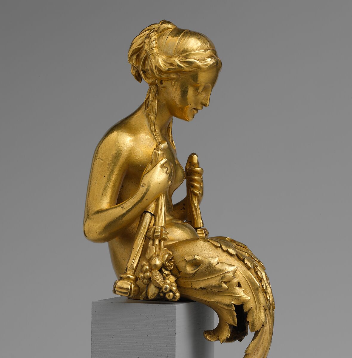 Vase or clock ornament, Gilt bronze, French