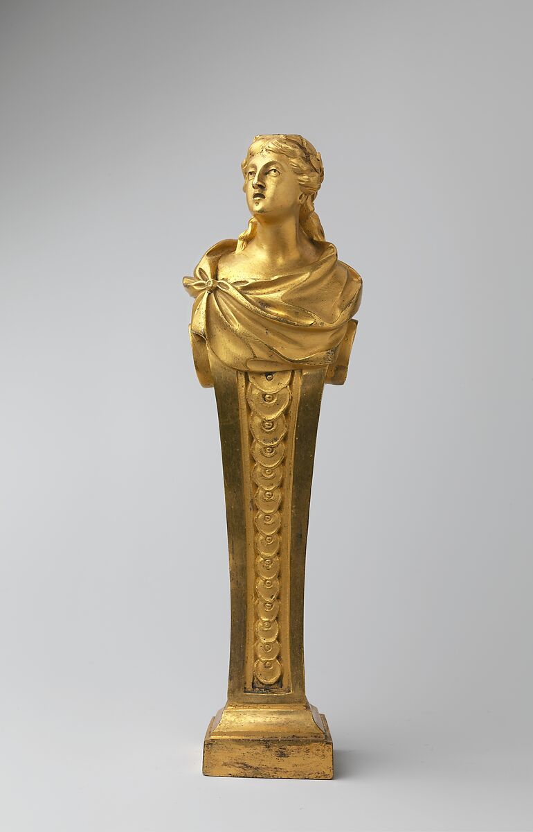 Pair of caryatids, Gilt bronze, French 