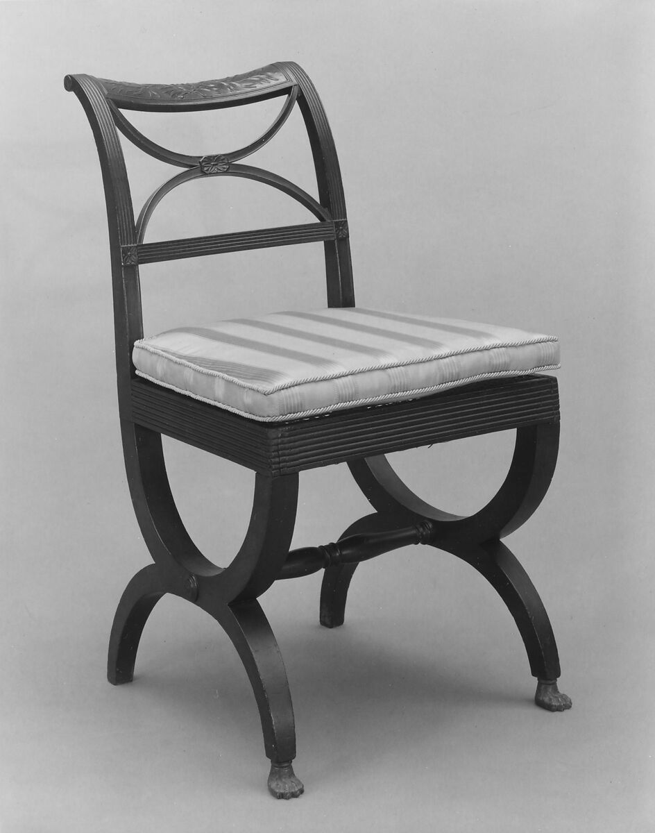 Side Chair, Attributed to Duncan Phyfe (American (born Scotland), near Lock Fannich, Ross-Shire, Scotland 1768/1770–1854 New York), Mahogany, brass, American 