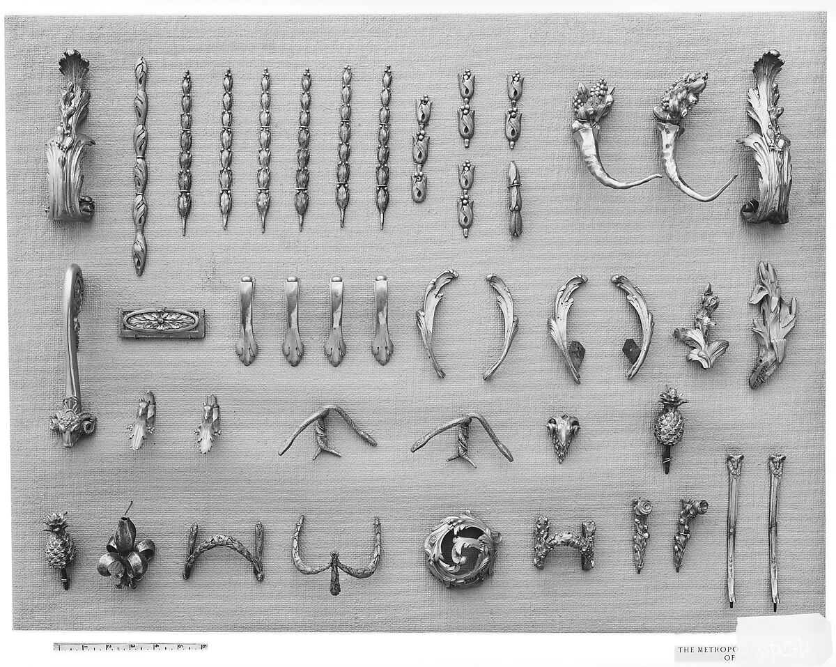 Pair of legs, Gilt bronze, French