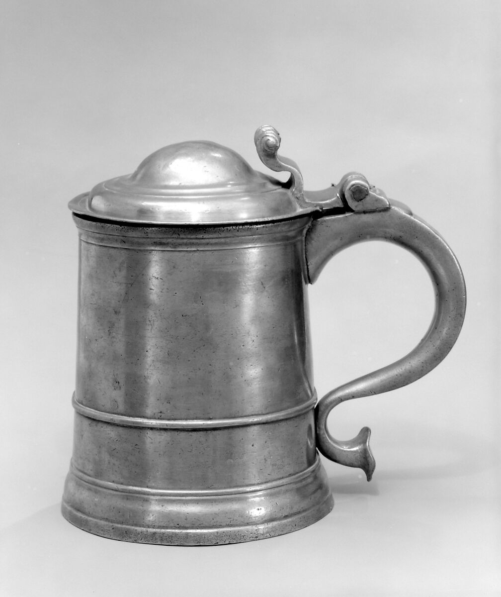 Tankard, Attributed to Thomas Byles (ca. 1685–1771), Pewter, American