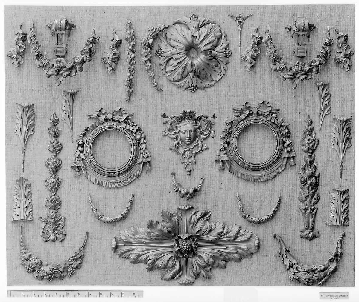 Set of four vase ornaments, Gilt bronze, French 