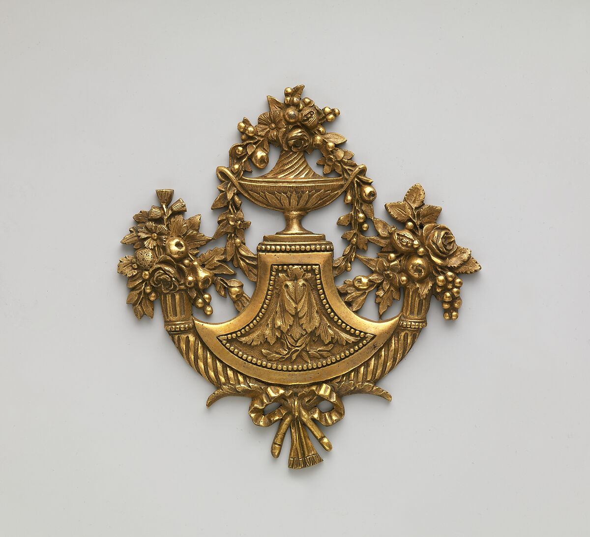 Pair of panel ornaments, Gilt bronze, French 