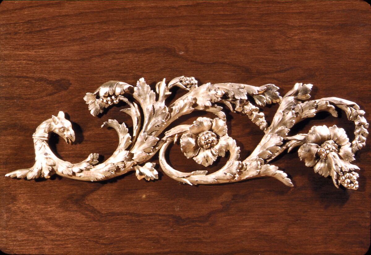 Pair of frieze ornaments, Gilt bronze, French 