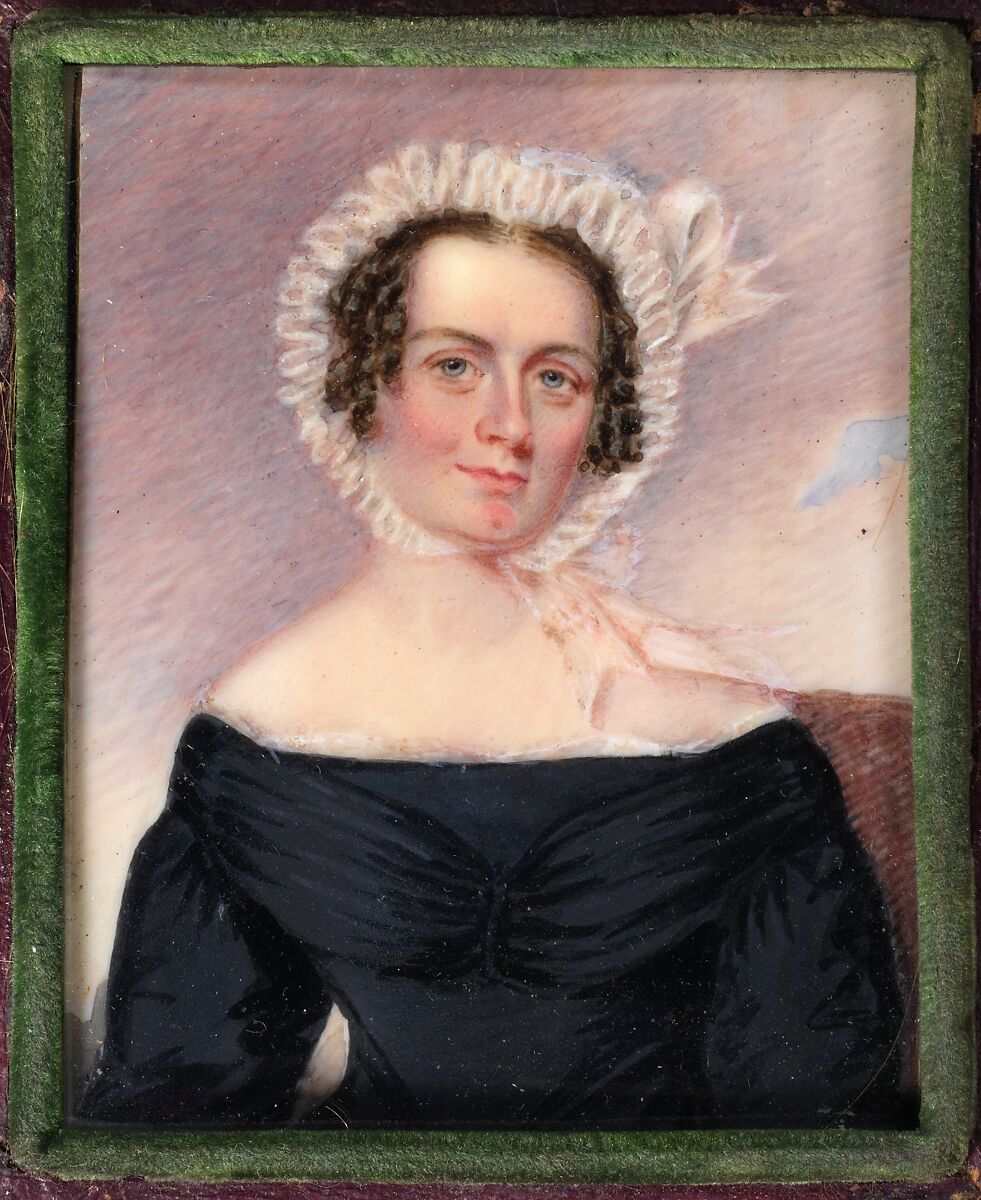 Portrait of a Lady, Samuel Broadbent Jr. (American, 1810–1880), Watercolor on ivory, American 