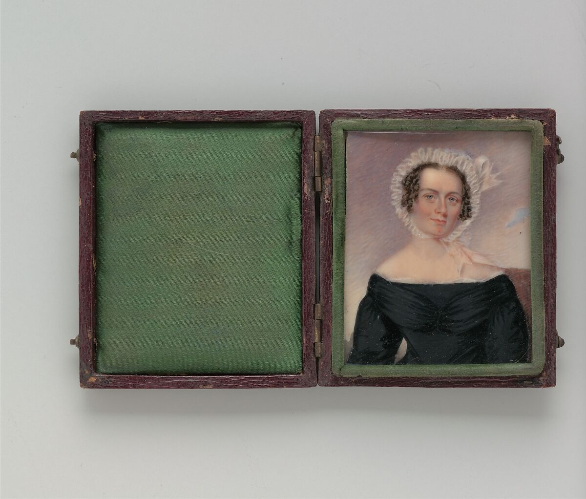 Portrait of a Lady, Samuel Broadbent Jr. (American, 1810–1880), Watercolor on ivory, American