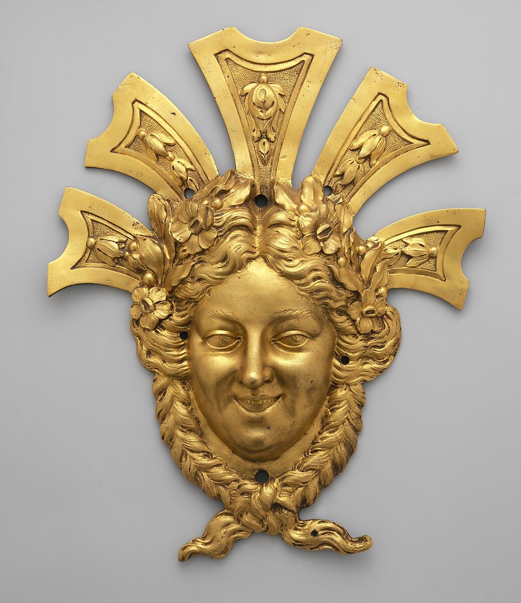 Mask, Gilt bronze, French 