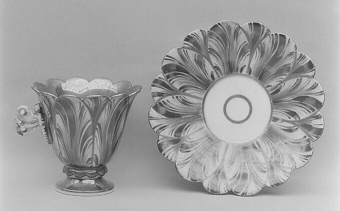 Cup and saucer, Hard-paste porcelain, German 