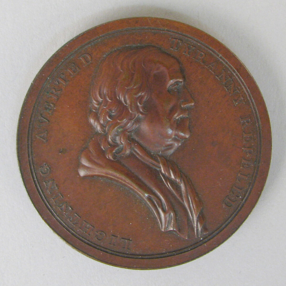 Sansom Medal: Franklin's two great achievements, Johann Mathias Reich (American (born Germany), Fürth, Bavaria 1768–1833 Albany, New York), Bronze, struck, American 