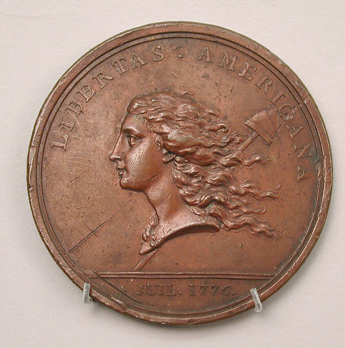 American Liberty (Libertas Americana), Medalist: Augustin Dupré (French, Saint-Etienne 1748–1833 Armentières-en-Brie), Bronze, struck, French 