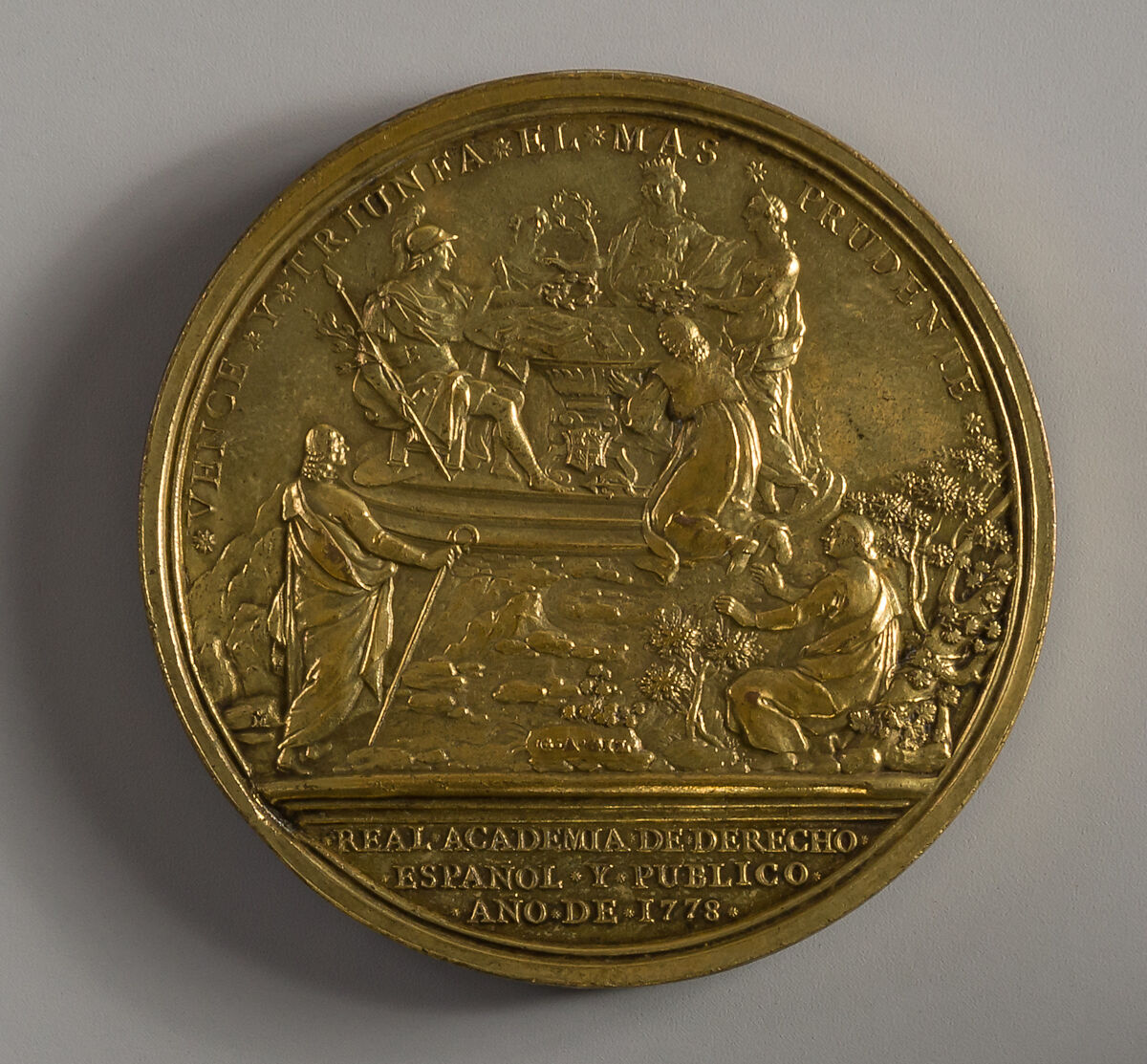 Charles III of Spain, as Protector of the Royal Academy of Mexico, Medalist: Geronimo Antonio Gil (1732–1798), Silver gilt, Mexican