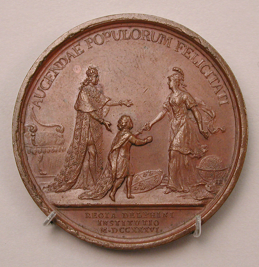 Royal Education of the Dauphin, Medalist: Jean Duvivier (French, 1687–1761), Bronze, struck, French