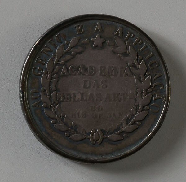 Award of the Academy of Fine Arts Award, Rio de Janeiro, Medalist: Z. Ferrez (1831–), Silver, struck, Brazilian or Portuguese