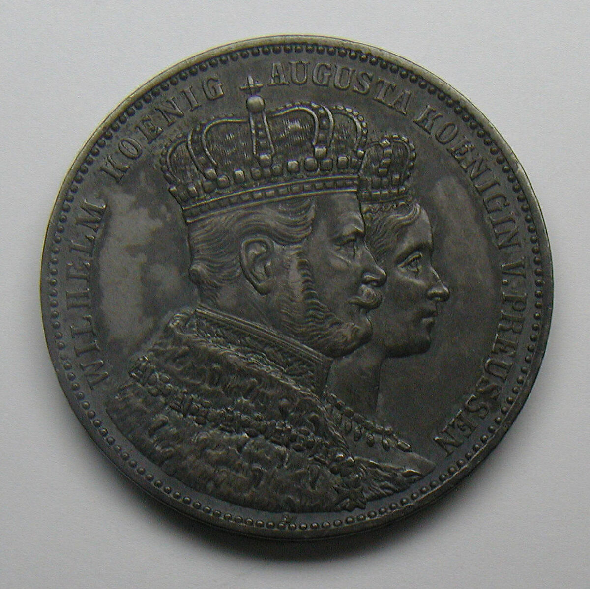Coronation thaler of King William I and Queen Augusta of Prussia, Silver, German 
