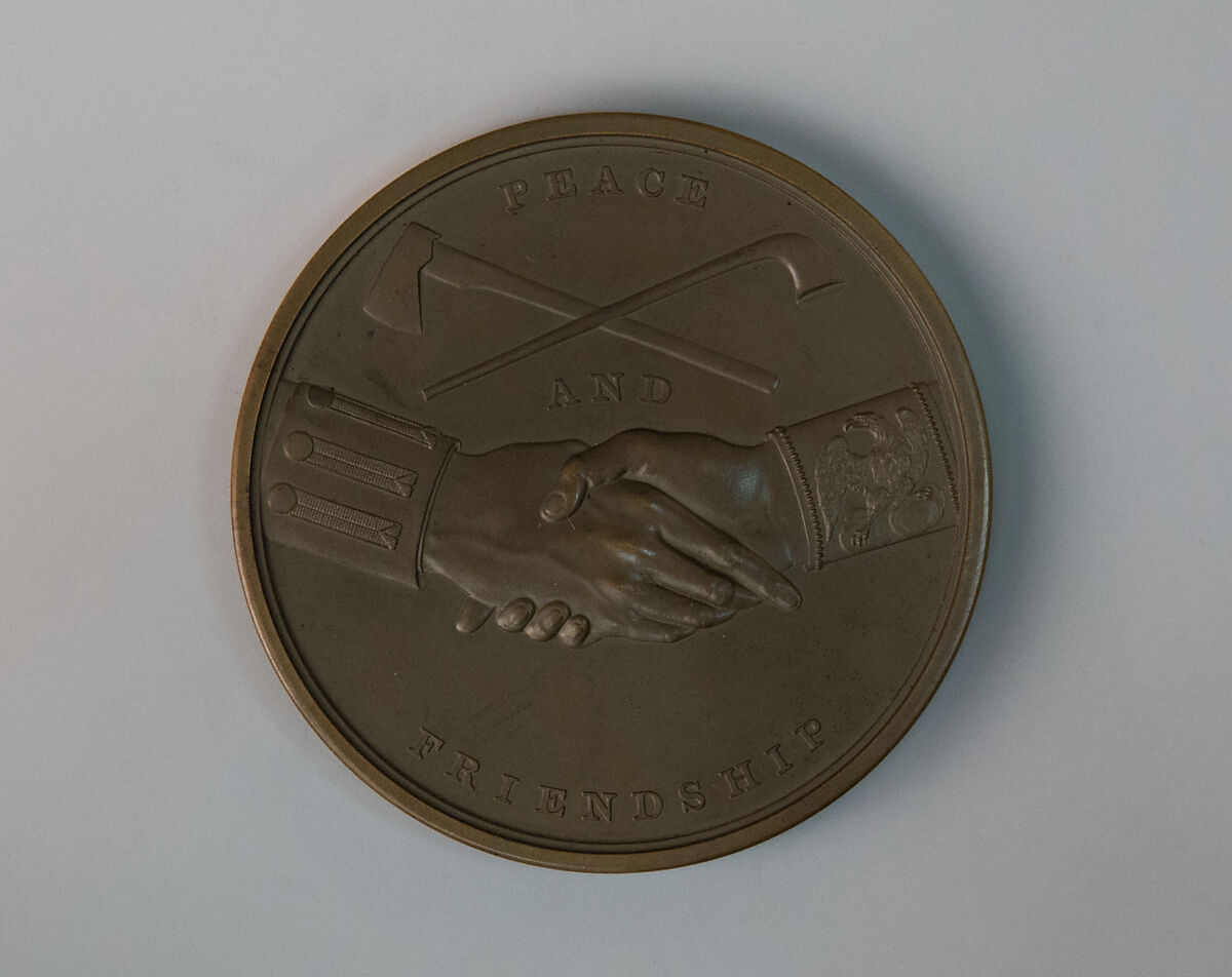 Inauguration Medal of Thomas Jefferson, Third President of the United States, 1801, Johann Mathias Reich (American (born Germany), Fürth, Bavaria 1768–1833 Albany, New York), Bronze, struck (probably a restrike), American