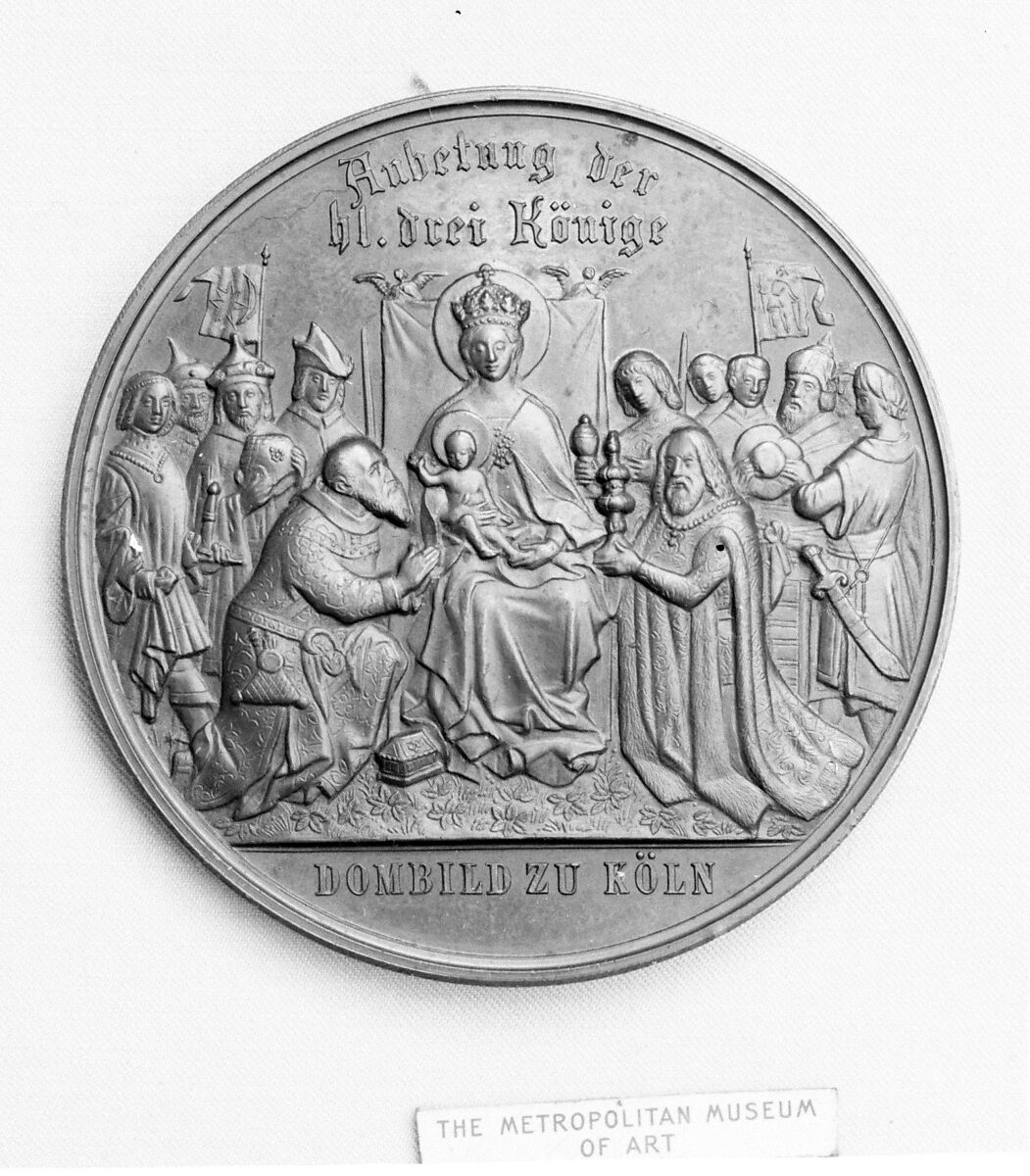 To commemorate the completion of Cologne Cathedral by King William I of Prussia, 1880, Medalist: Sebald Drentwett (ca. 1810–), Bronze, German 