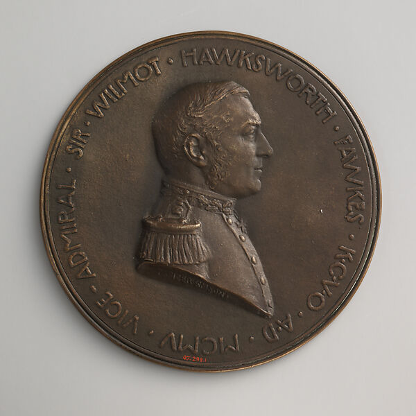 Portrait of Vice-Admiral Sir Wilmot Fawkes, K.C.V.O., Medalist: Theodore Spicer-Simson (British, Le Havre 1871–1959 Miami, Florida), Bronze, cast, British 