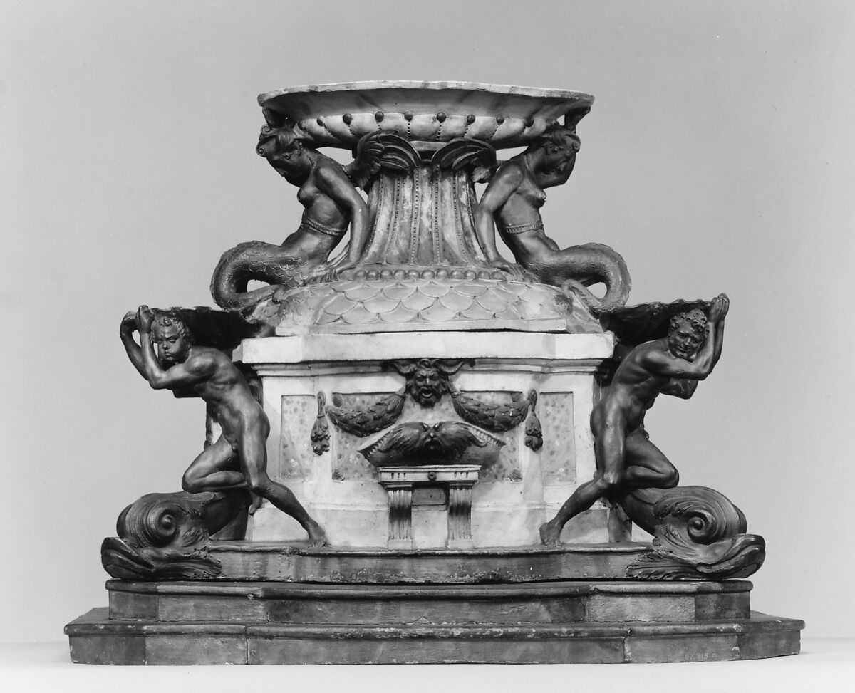 Model of a fountain, Attributed to Giambologna (Netherlandish, Douai 1529–1608 Florence), Terracotta, Italian, Florence
