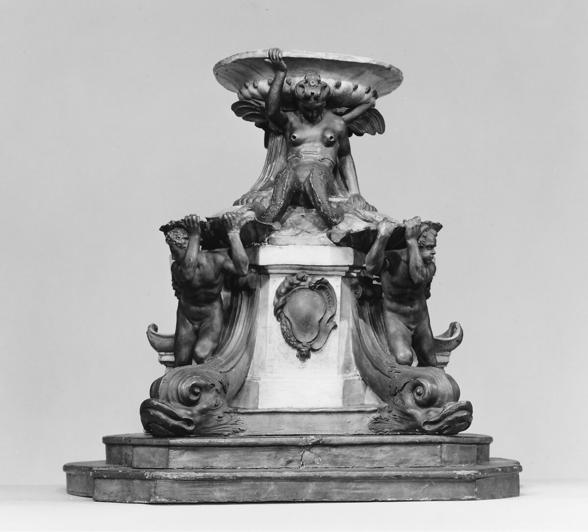 Model of a fountain, Attributed to Giambologna (Netherlandish, Douai 1529–1608 Florence), Terracotta, Italian, Florence
