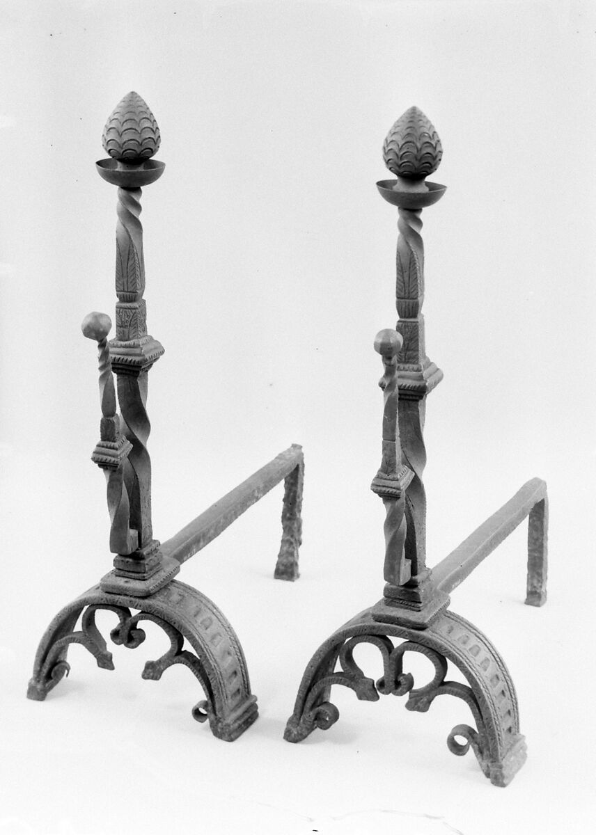 Pair of andirons, Iron, Italian 