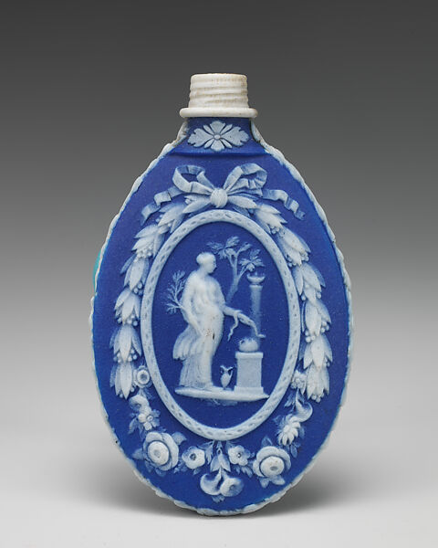 Scent bottle, Josiah Wedgwood (British, Burslem, Stoke-on-Trent 1730–1795 Burslem, Stoke-on-Trent), Jasperware, British, Etruria, Staffordshire