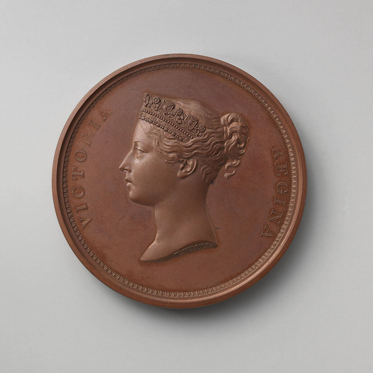 Queen's visit to the city in 1837, William Wyon (British, Birmingham 1795–1851 Brighton), Bronze, British 
