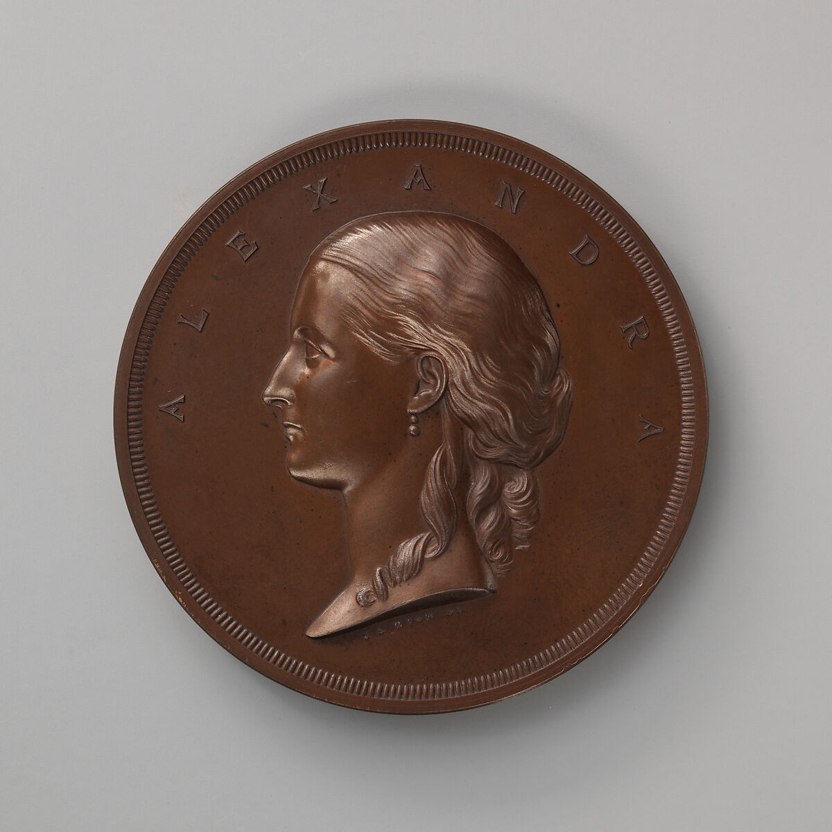 To Commemorate the Arrival in London of the Princess Alexandra of Denmark to Wed Albert Edward, Prince of Wales (Edward VII) in March, 1863, Medalist: Alfred Benjamin Wyon (British, London 1837–1884), Bronze, struck, British 