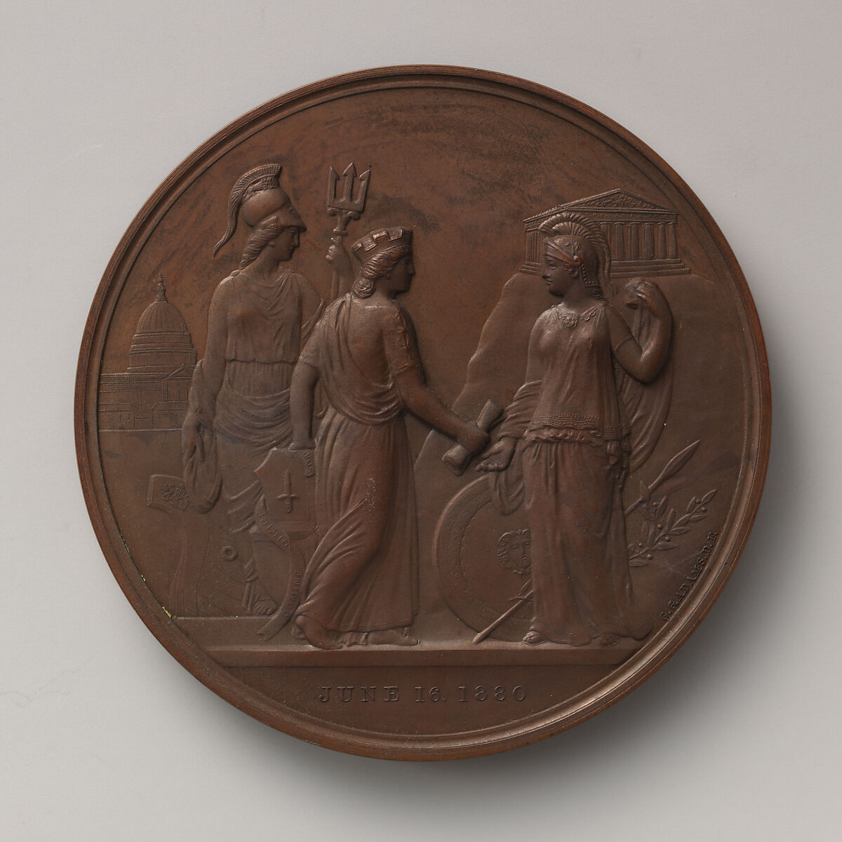 Visit to the City by George I, King of Greece, June 16th, 1880, Medalist: George Gammon Adams (British, Staines 1821–1898 Chiswick), Bronze, struck, British