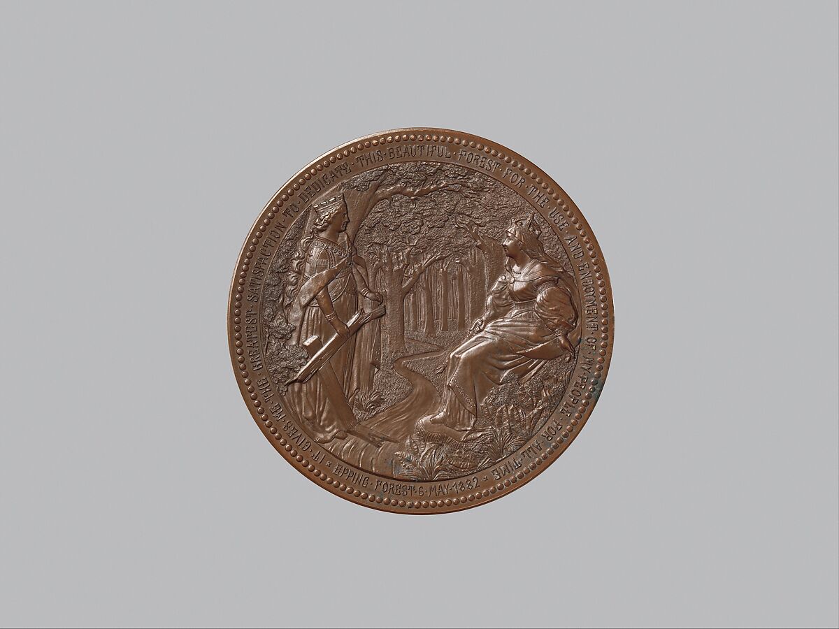 The Opening to the Public of the Royal Forest of Epping, May, 1882, Charles Wiener (Belgian, 1832–1887), Bronze, struck, Belgian