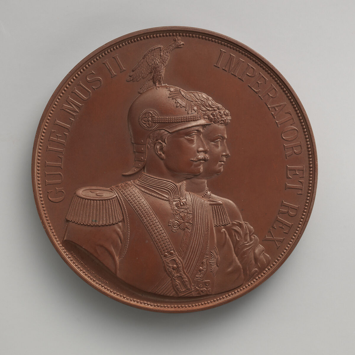 Visit to the City of the German Emperor William II and Empress Augusta Victoria, July 10, 1891, Bronze, struck, British 