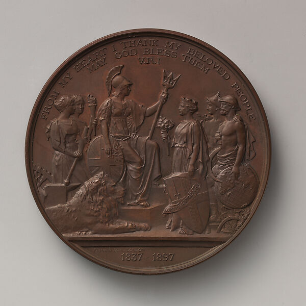 Struck by order of the City of London in Honor of Queen Victoria's Diamond Jubilee, 1897, Medalist: Frank Bowcher (British, London 1864–1938 London), Bronze, struck, British