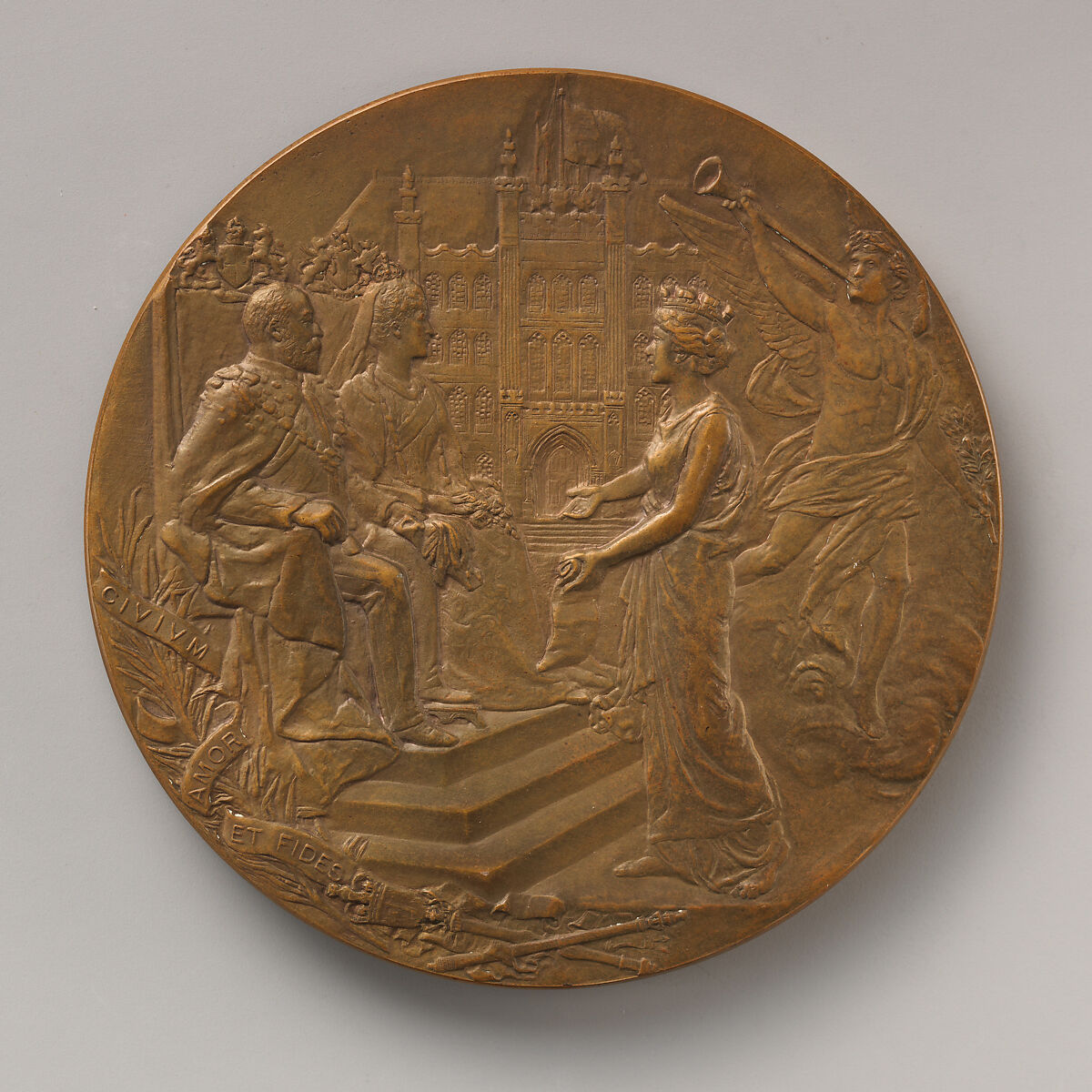 By the City of London in Honor of the Coronation of King Edward VII and Queen Alexandra, Bronze, struck, British
