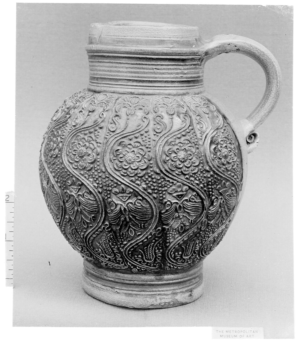 Jug, Salt-glazed stoneware, German, Westerwald