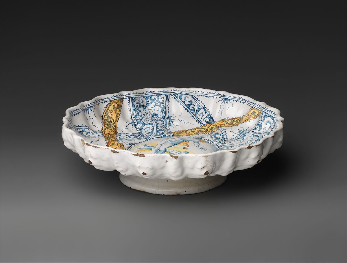 Bowl in "Faenza white" maiolica, Probably workshop of Leonardo Bettisi, known as Don Pino (Italian, active Faenza, from 1566–ca. 1589), Maiolica (tin-glazed earthenware), Italian, Faenza