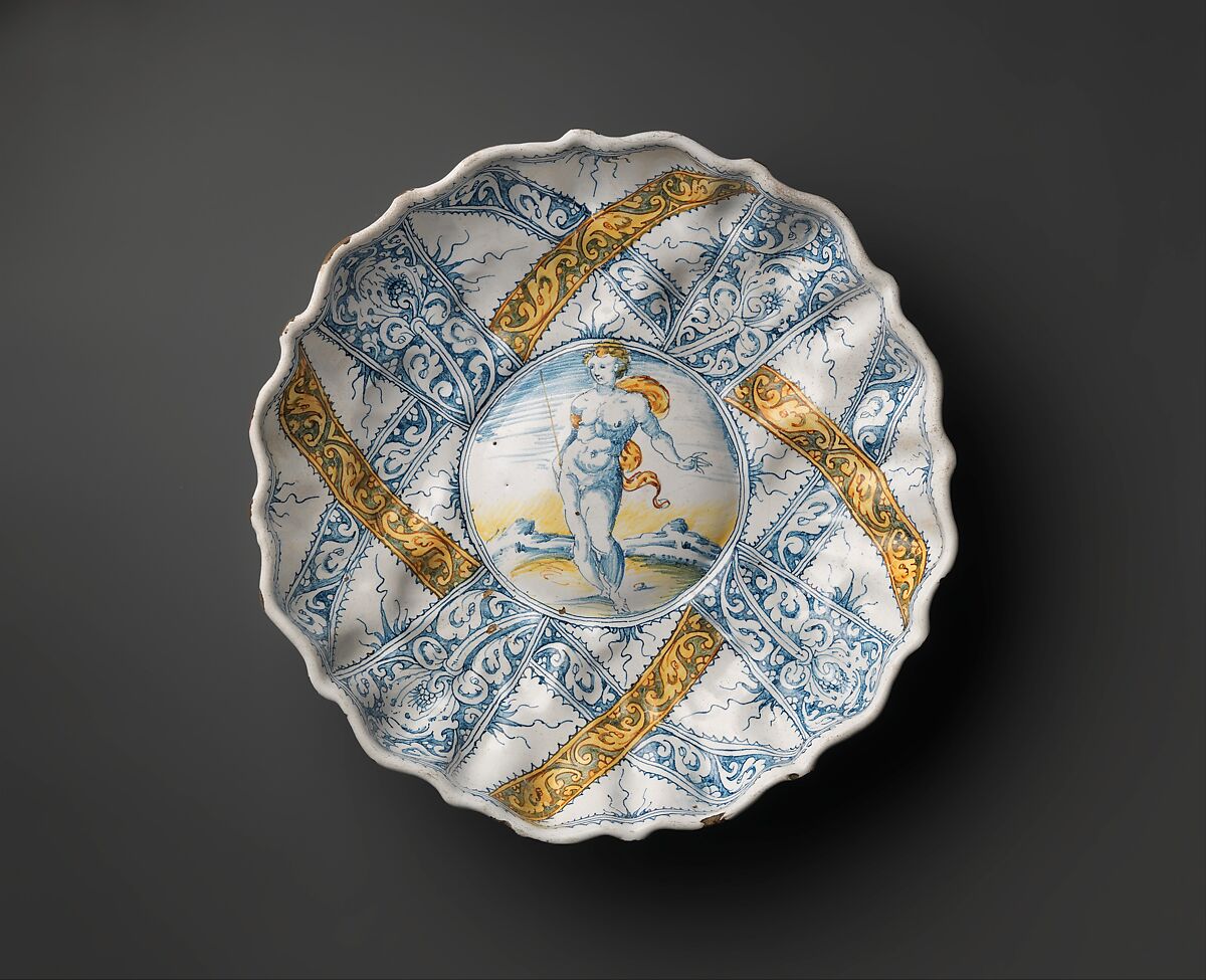 Bowl in "Faenza white" maiolica, Probably workshop of Leonardo Bettisi, known as Don Pino (Italian, active Faenza, from 1566–ca. 1589), Maiolica (tin-glazed earthenware), Italian, Faenza 