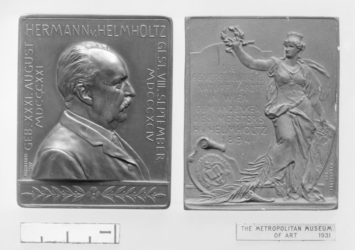 In Memory of Hermann Ludwig Ferdinand von Helmholtz (b. Potsdam 1821, d. Berlin 1894), Medalist: Josef Tautenhayn (Austrian, Vienna 1837–1911 Vienna), Bronze, Austrian 