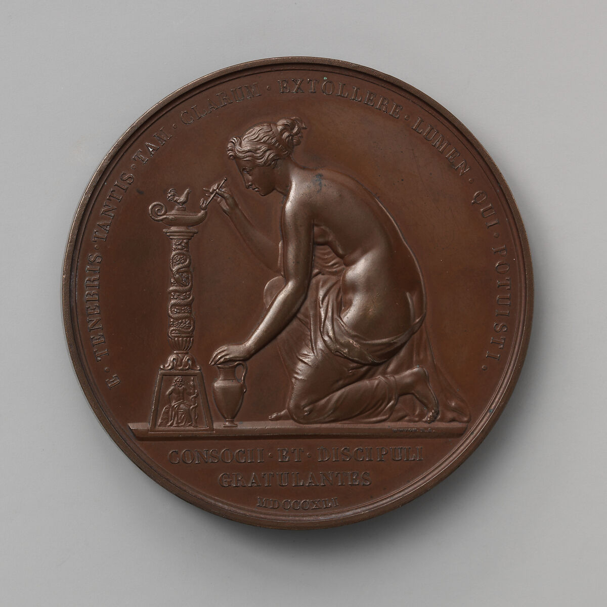 In Honor of the Surgical and Pathological Discoveries of Sir Benjamin Collins Brodie, Bart., Sergeant-Surgeon to George IV, William IV, and Victoria (1783–1862), Medalist: William Wyon (British, Birmingham 1795–1851 Brighton), Bronze, British, London