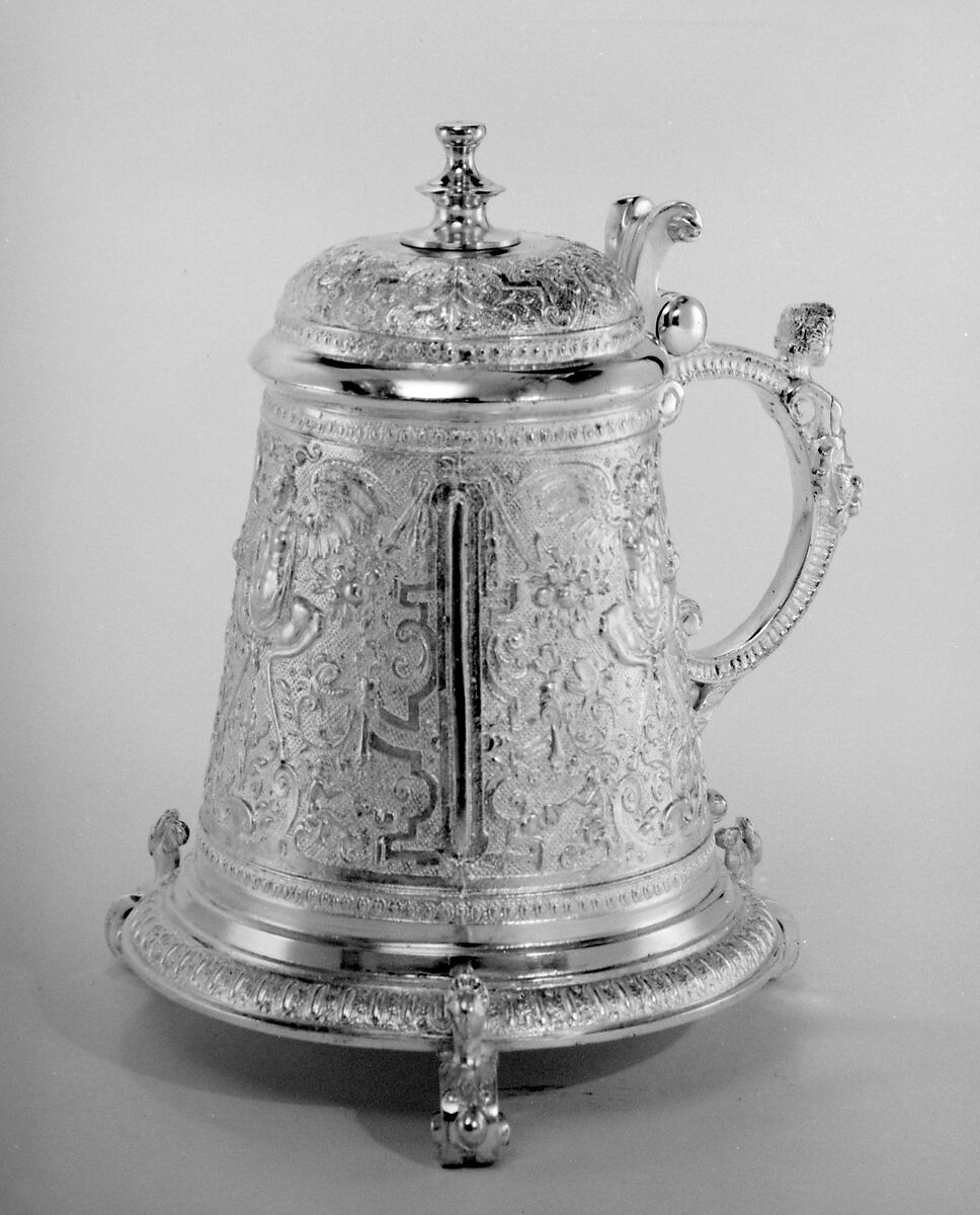 Tankard, Elkington &amp; Co. (British, Birmingham, 1829–1963), Pewter, British, Birmingham, after German, Nuremberg original 