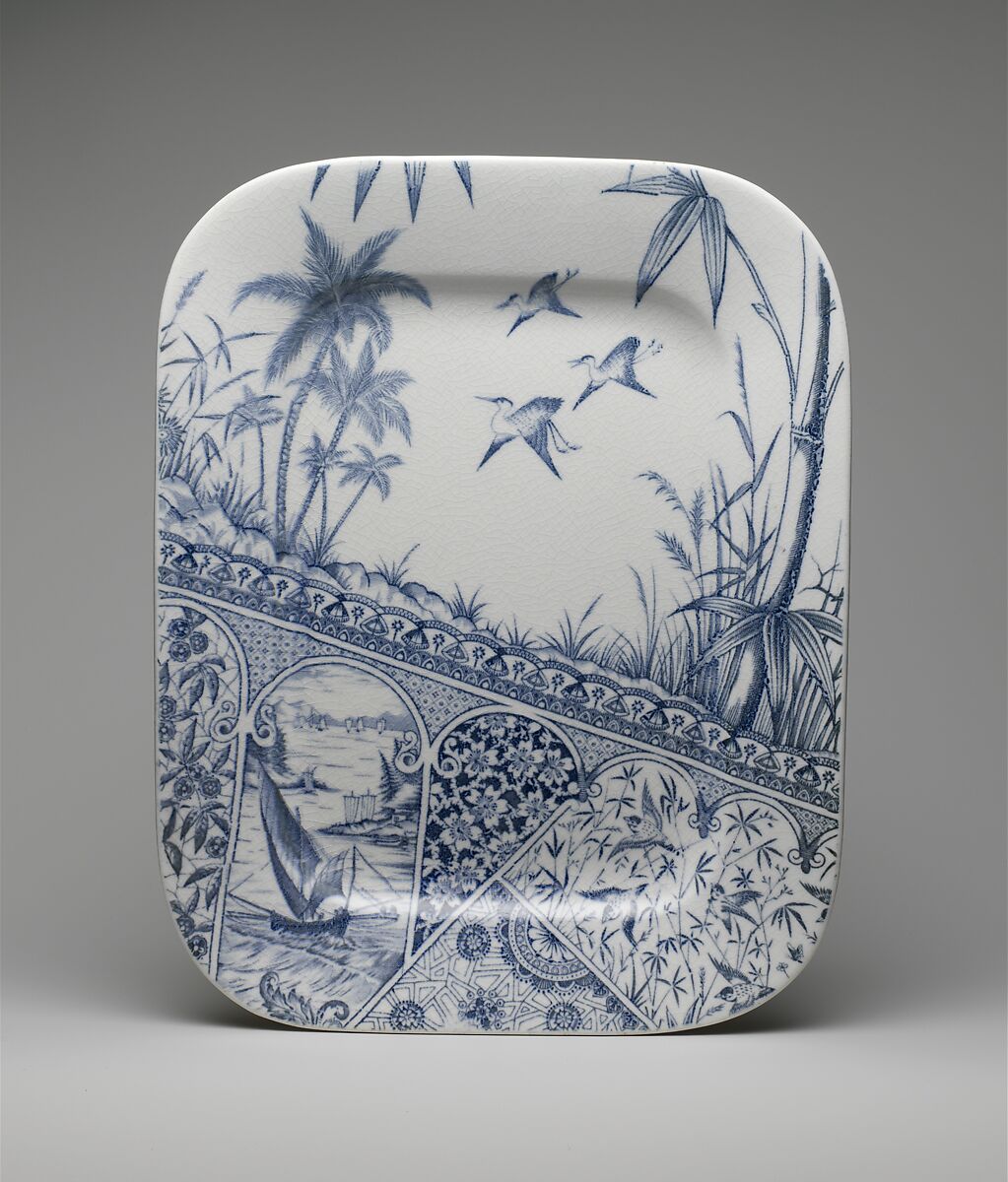 Platter, Willets Manufacturing Company (American, 1879–1908), Earthenware, American